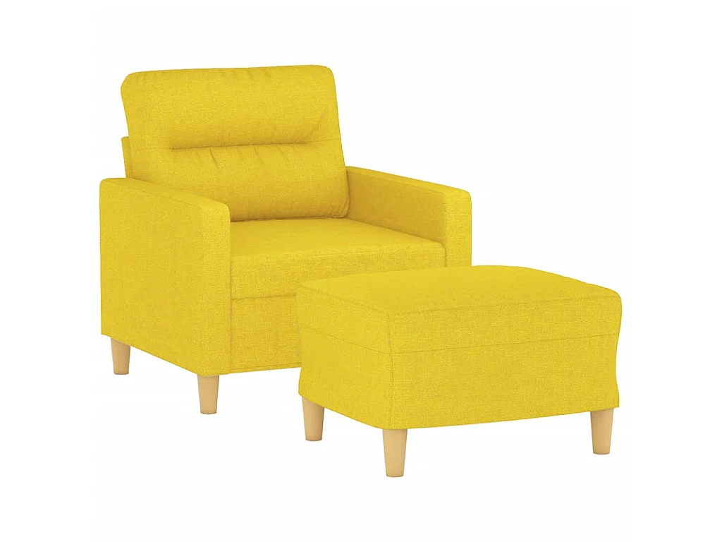 Fauteuil avec repose-pieds Jaune clair 60 cm Tissu OLA4163