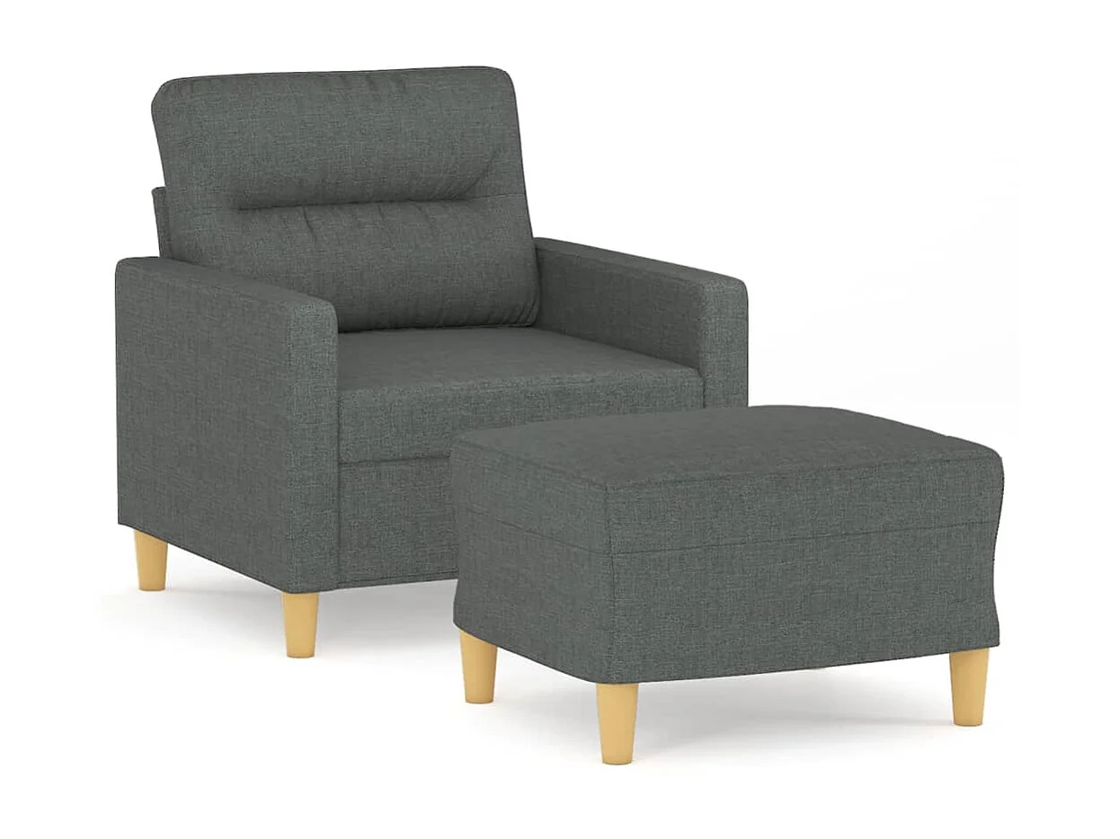 Fauteuil avec repose-pieds Gris foncé 60 cm Tissu OLA5368