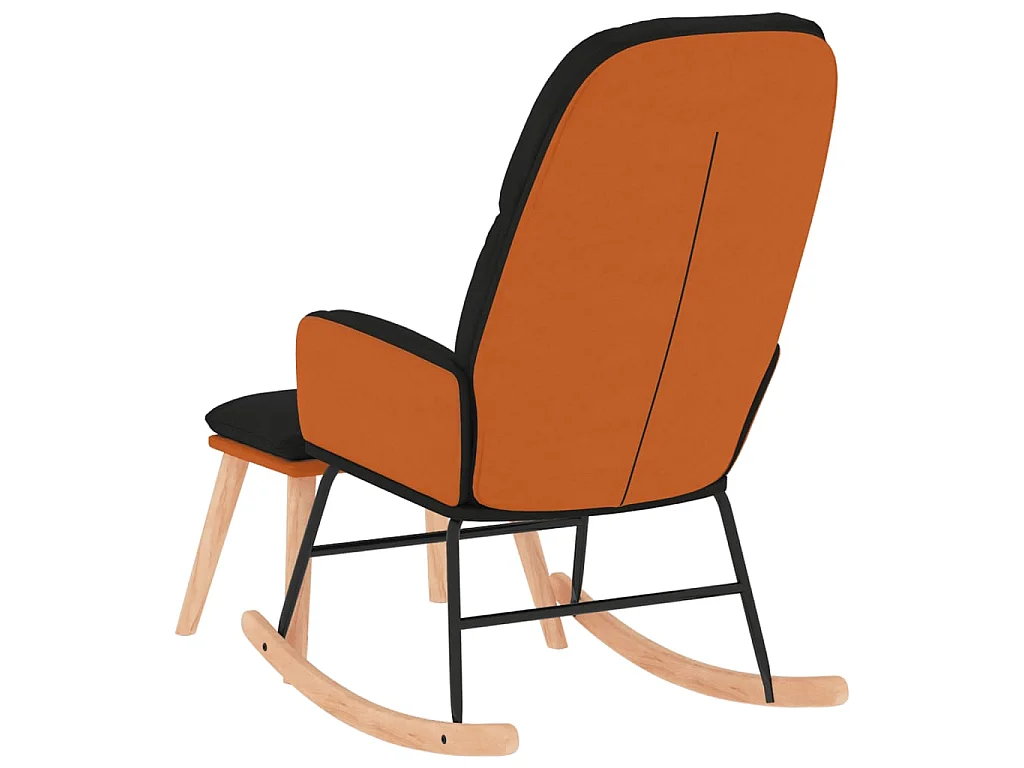 Fauteuil à bascule avec repose-pied Noir Tissu BE25175