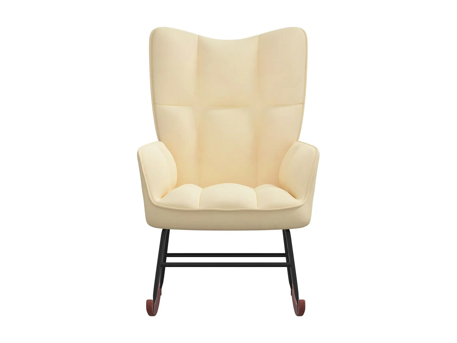Fauteuil à bascule Blanc crème Velours BE61868
