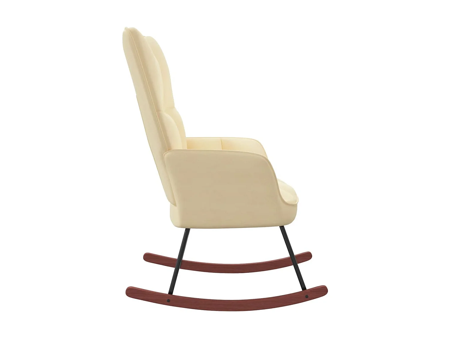 Fauteuil à bascule Blanc crème Velours BE61868