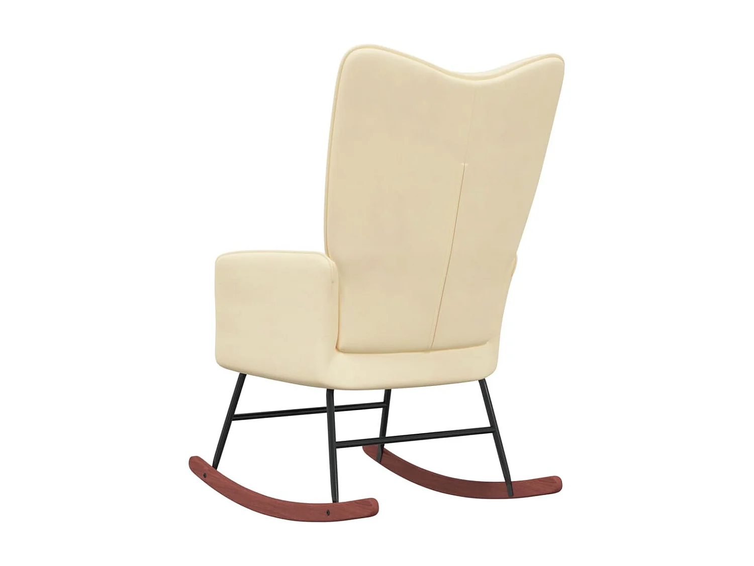 Silla mecedora de terciopelo blanco crema ES16537