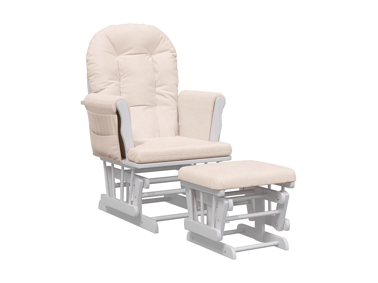 Sillón de lactancia con taburete tela gris claro ES70324