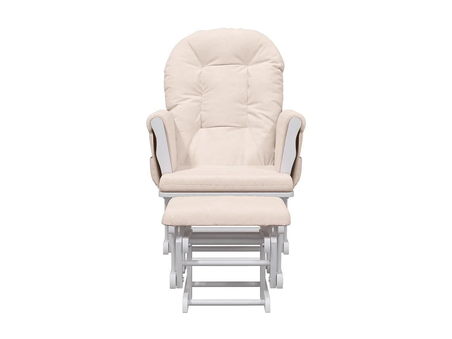 Sillón de lactancia con taburete tela gris claro ES70324