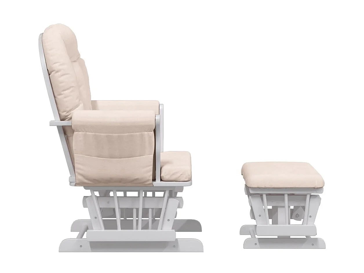 Sillón de lactancia con taburete tela gris claro ES70324