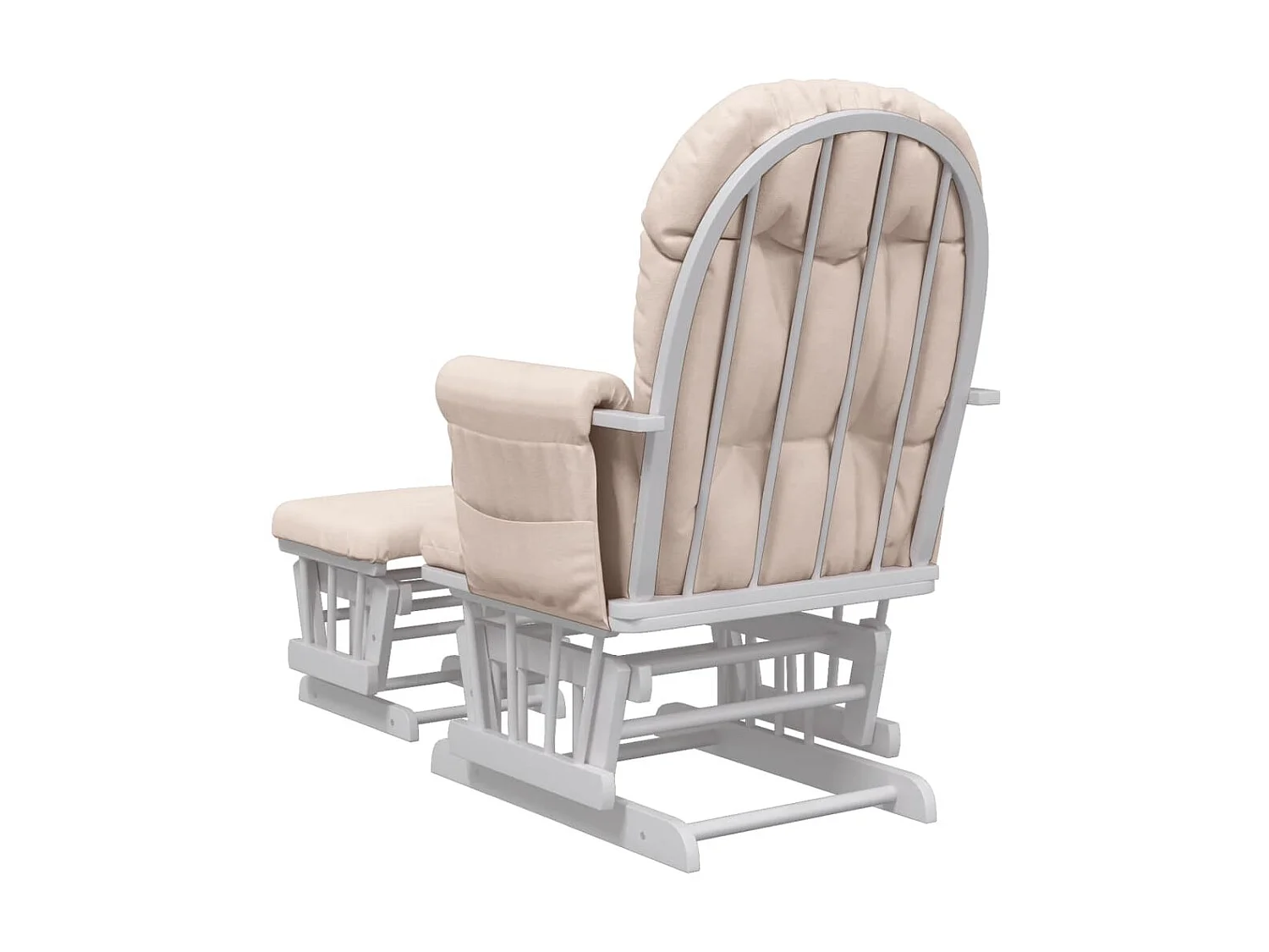 Sillón de lactancia con taburete tela gris claro ES70324