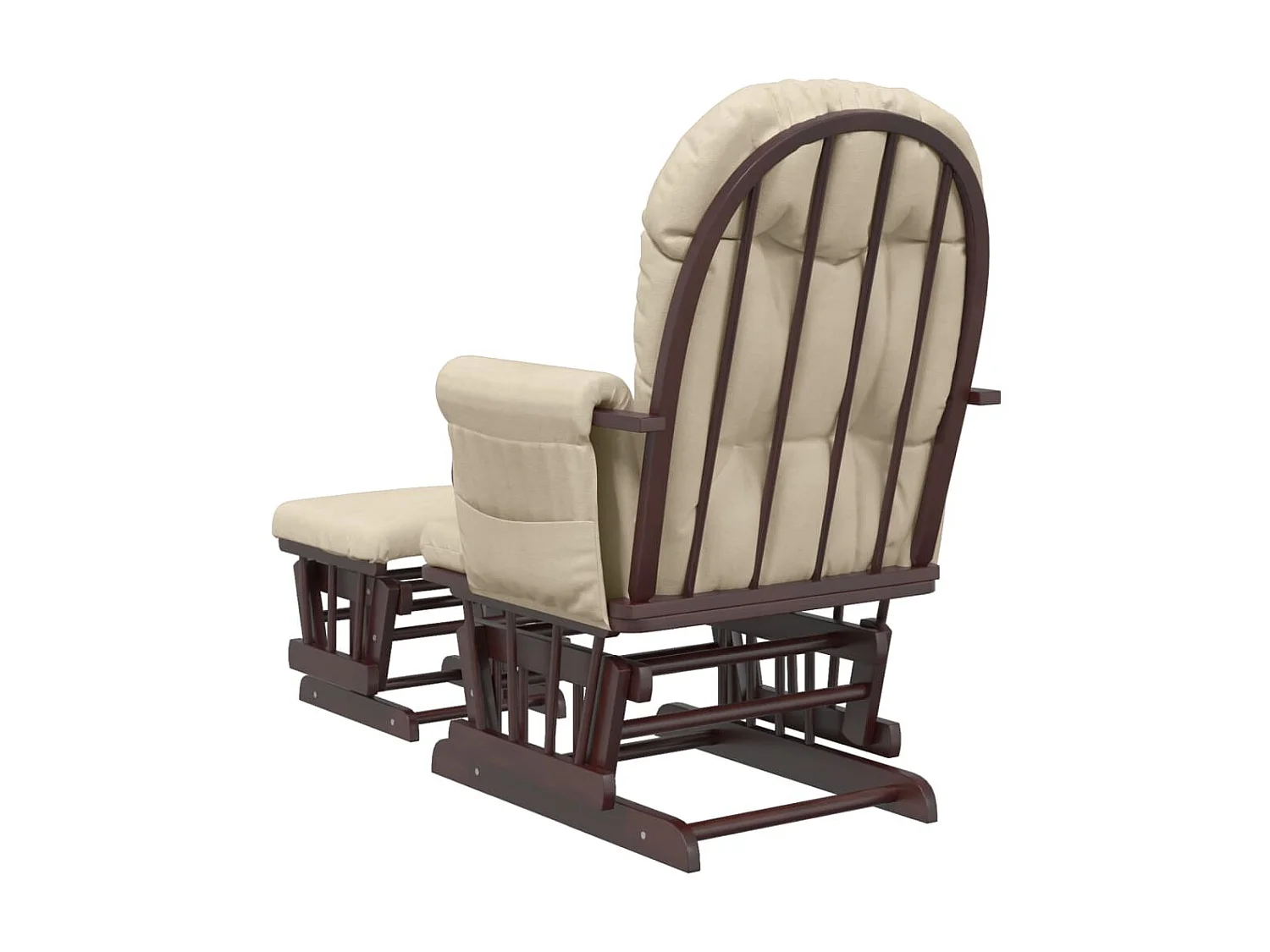 Sillón de lactancia con taburete tela blanco crema ES31030