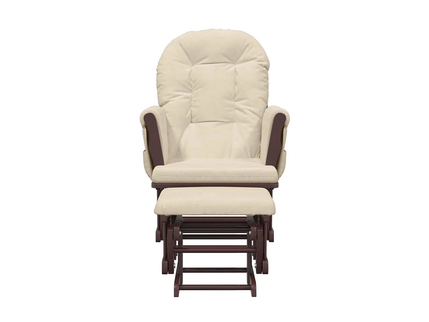 Sillón de lactancia con taburete tela blanco crema ES31030