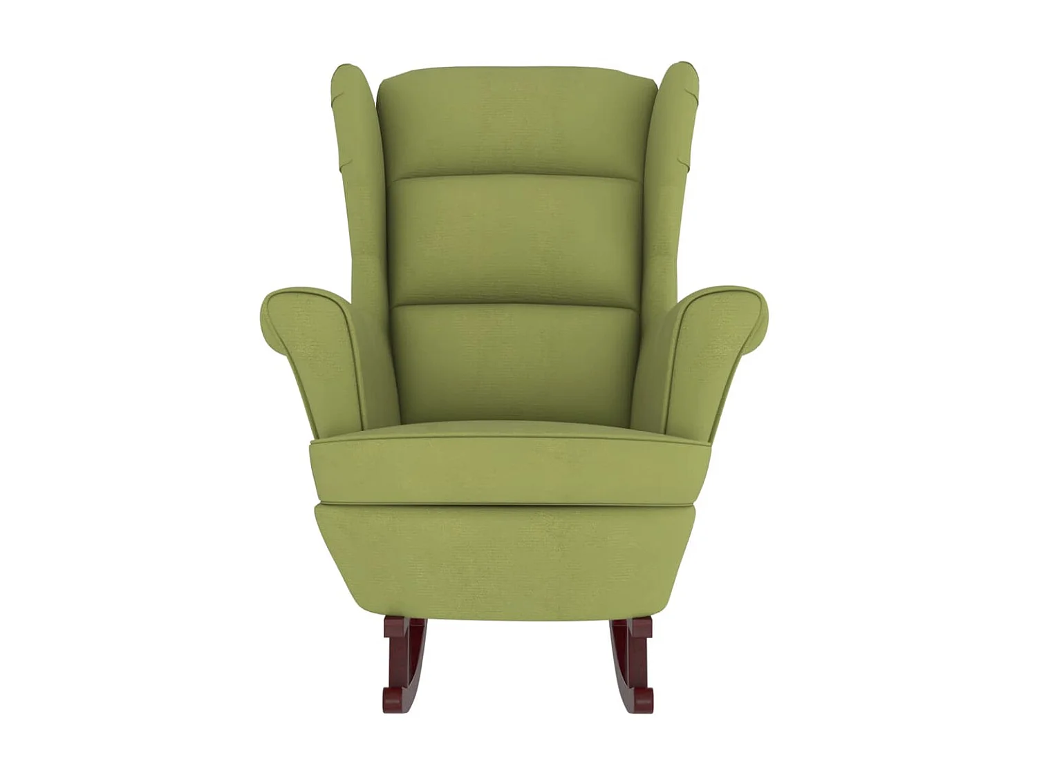 Fauteuil à bascule avec pieds en bois et tabouret Vert clair OIU3439