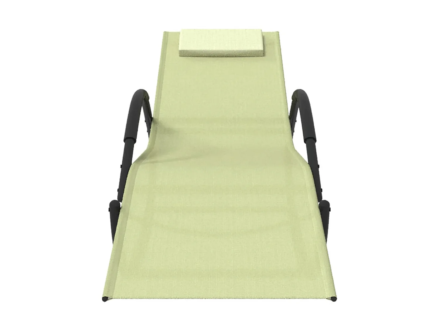 Lot de 2 Chaises longues à bascule Crème Acier et textilène BE89908