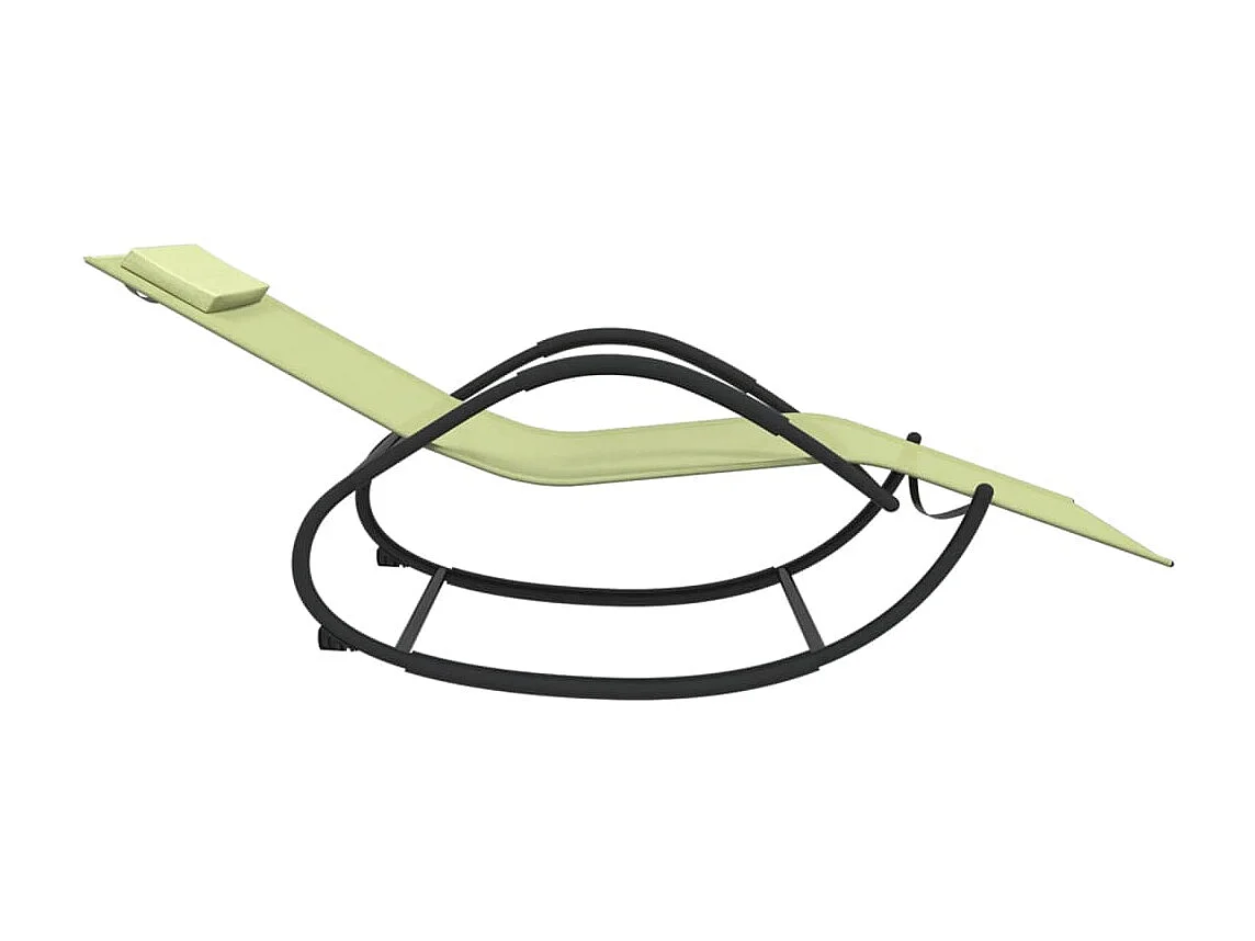 Lot de 2 Chaises longues à bascule Crème Acier et textilène BE89908