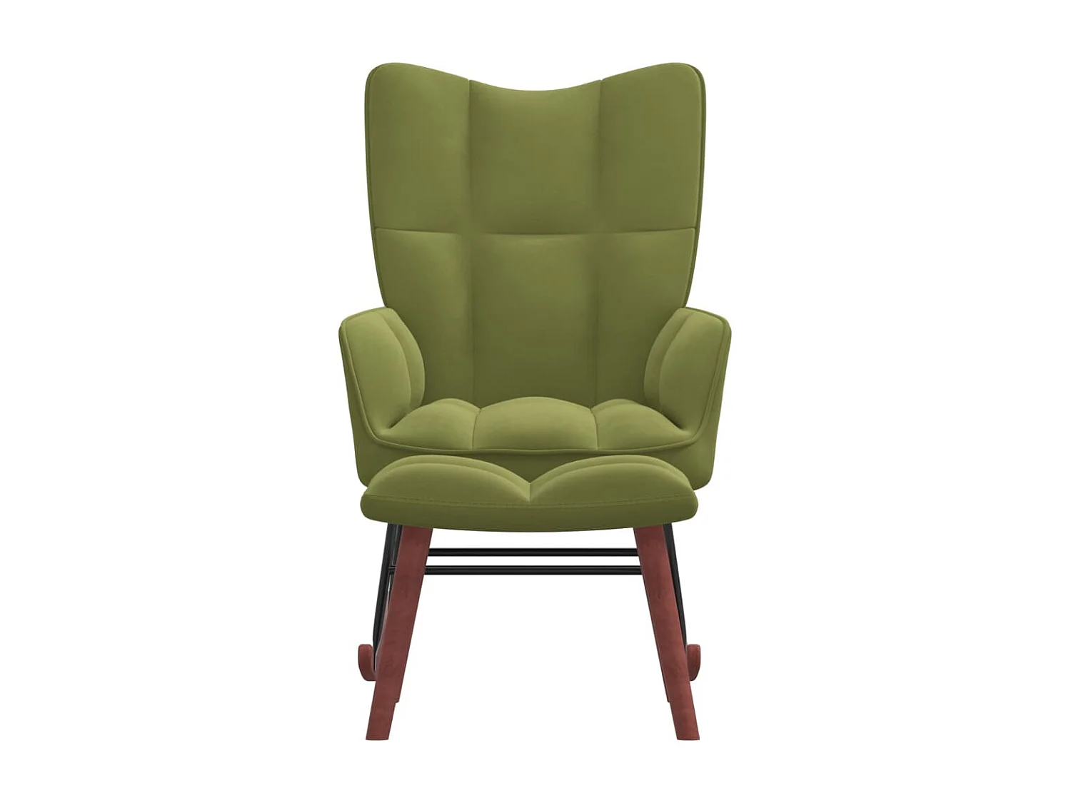 Fauteuil à bascule avec repose-pied Vert clair Velours BE80690