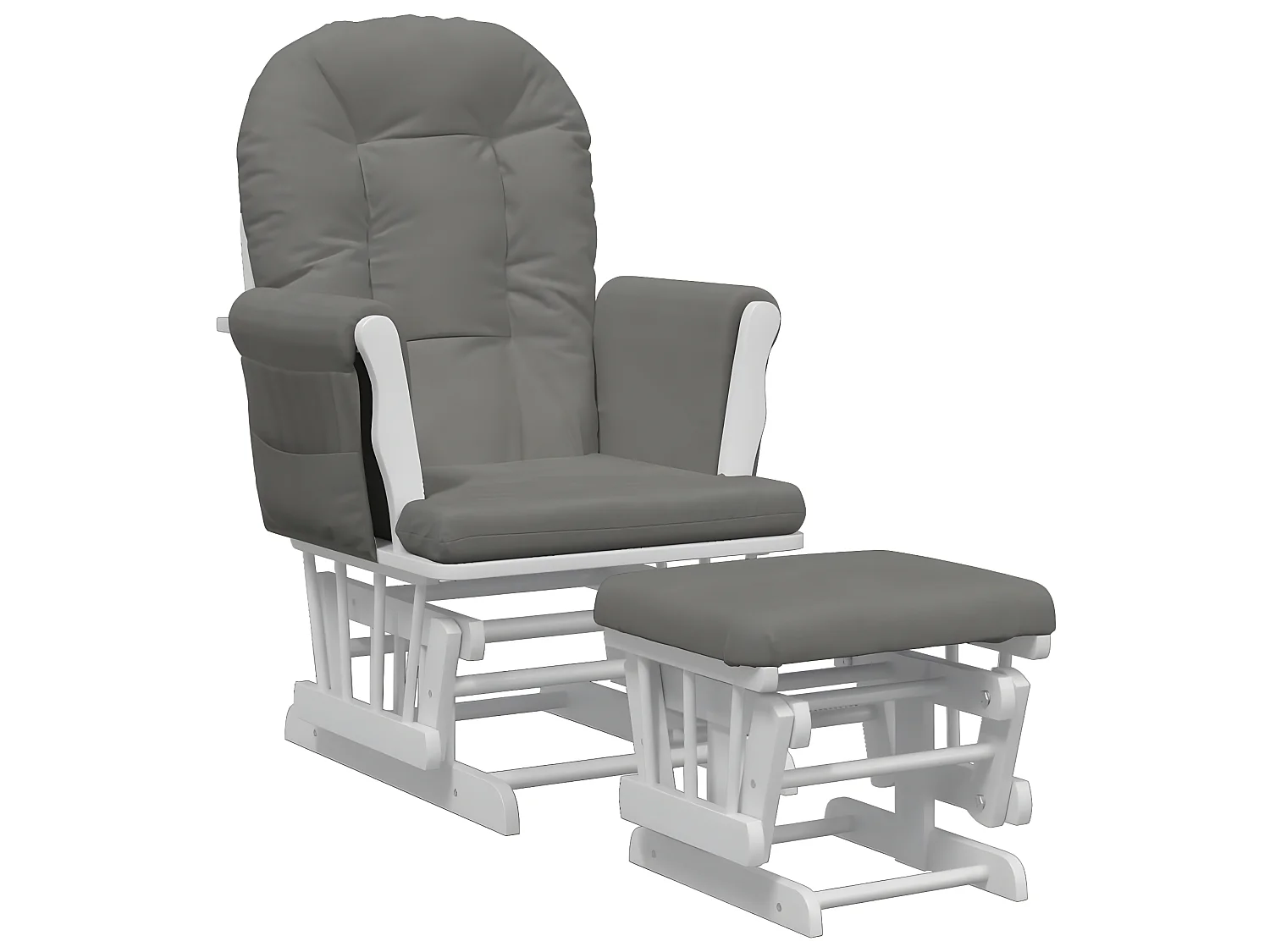 Sillón de lactancia con taburete tela gris oscuro ES95196