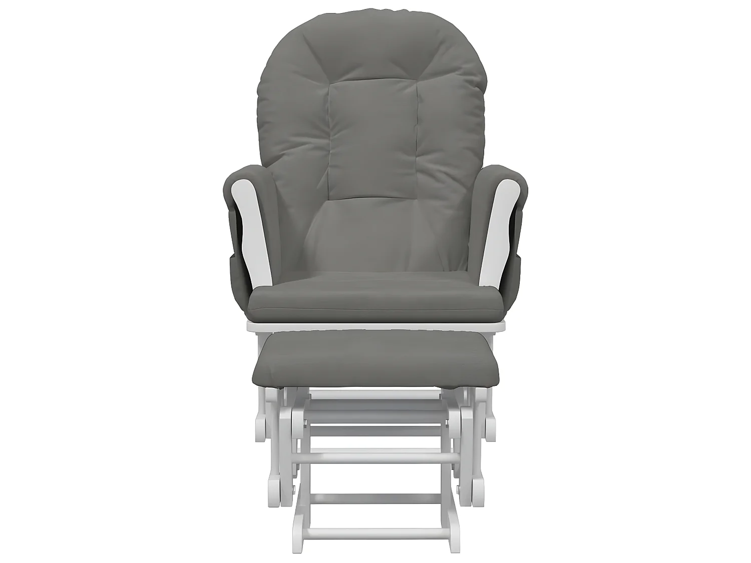 Sillón de lactancia con taburete tela gris oscuro ES95196