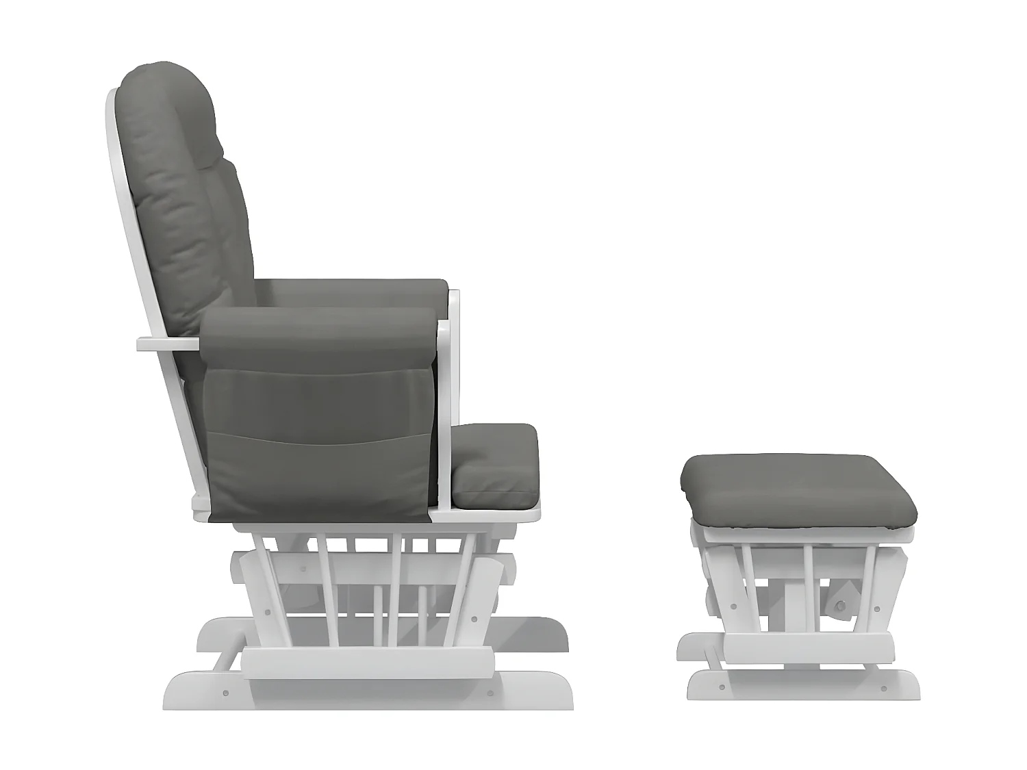 Sillón de lactancia con taburete tela gris oscuro ES95196