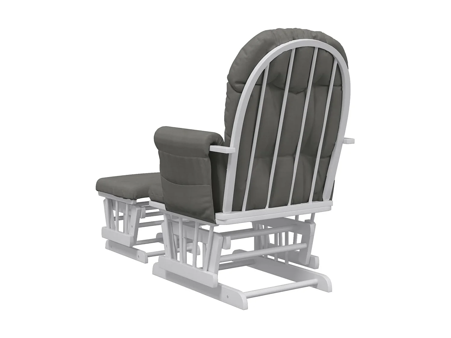 Sillón de lactancia con taburete tela gris oscuro ES95196