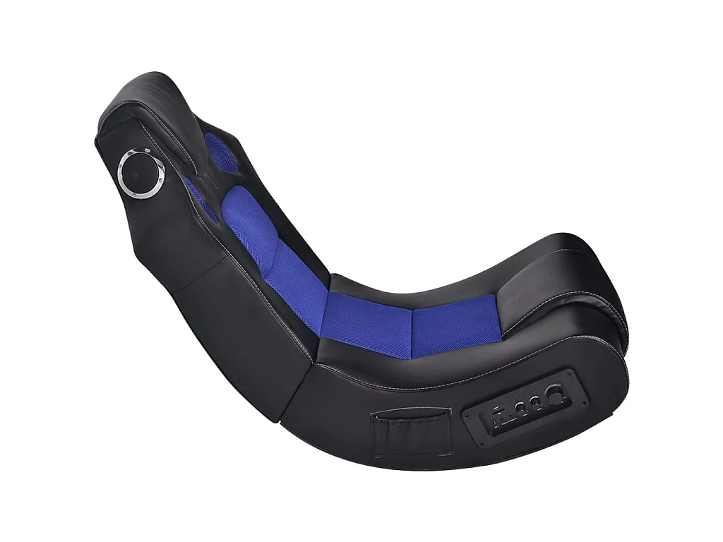 Fauteuil à bascule à enceinte Noir et bleu Similicuir BE52066