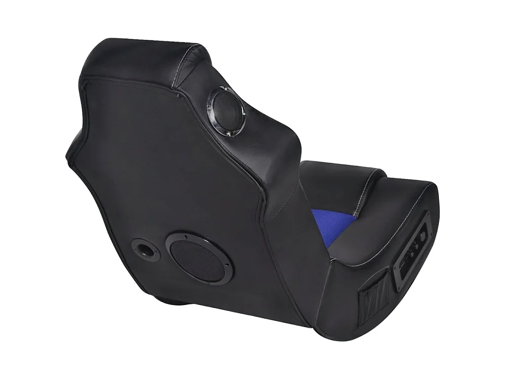 Fauteuil à bascule à enceinte Noir et bleu Similicuir BE52066