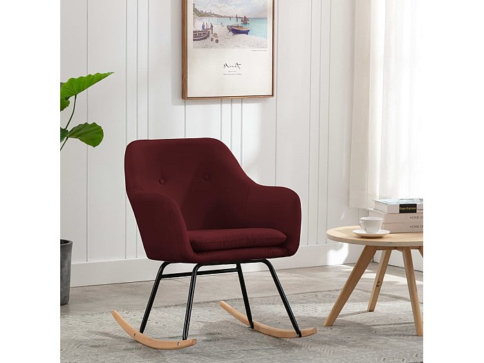 Fauteuil à Bascule Avec Tabouret, Fauteuil Relax Aspect Lin, Charge