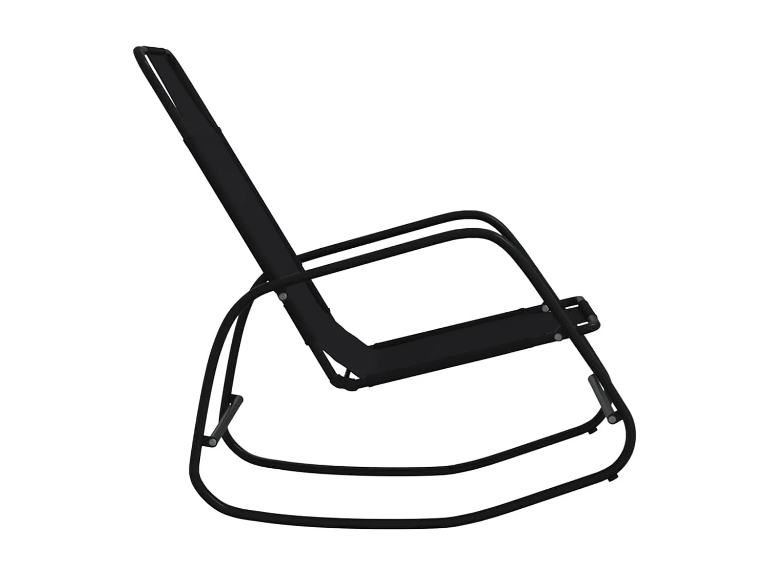 Lot de 2 Chaises longues à bascule Noir Acier et textilène BE53342