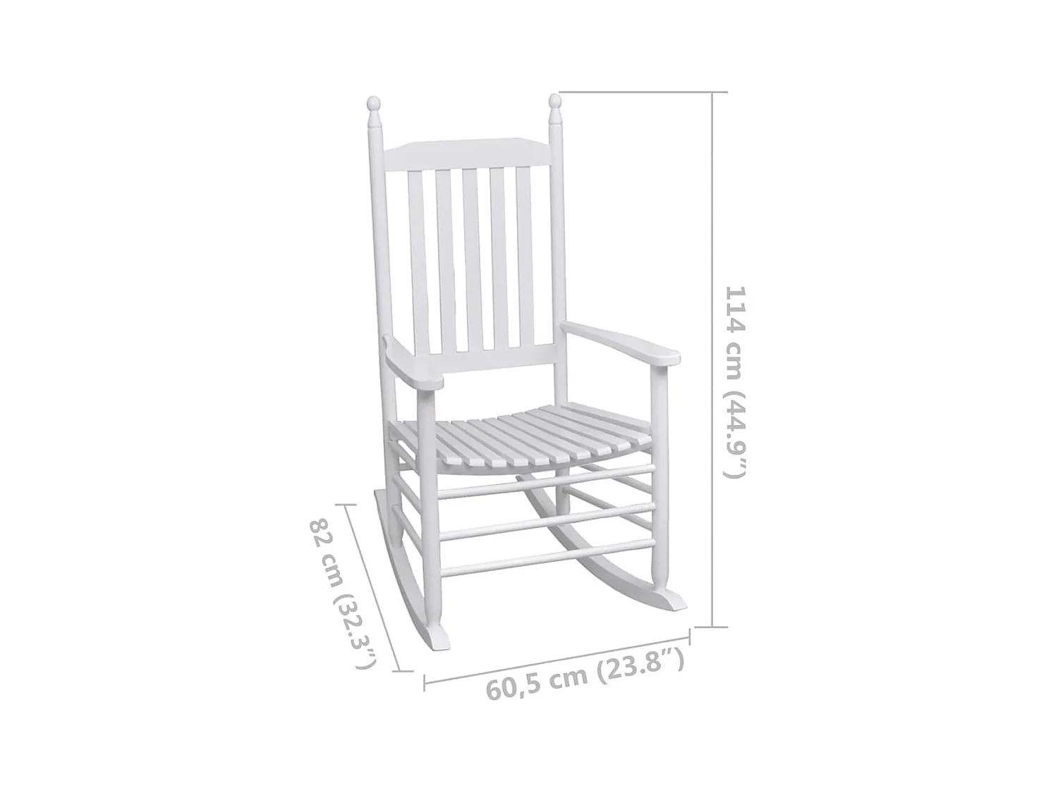 Fauteuil à bascule avec siège incurvé Blanc Bois BE45841