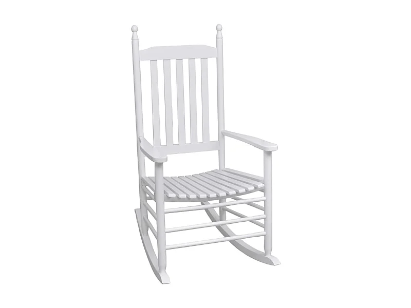 Fauteuil à bascule avec siège incurvé Blanc Bois BE45841