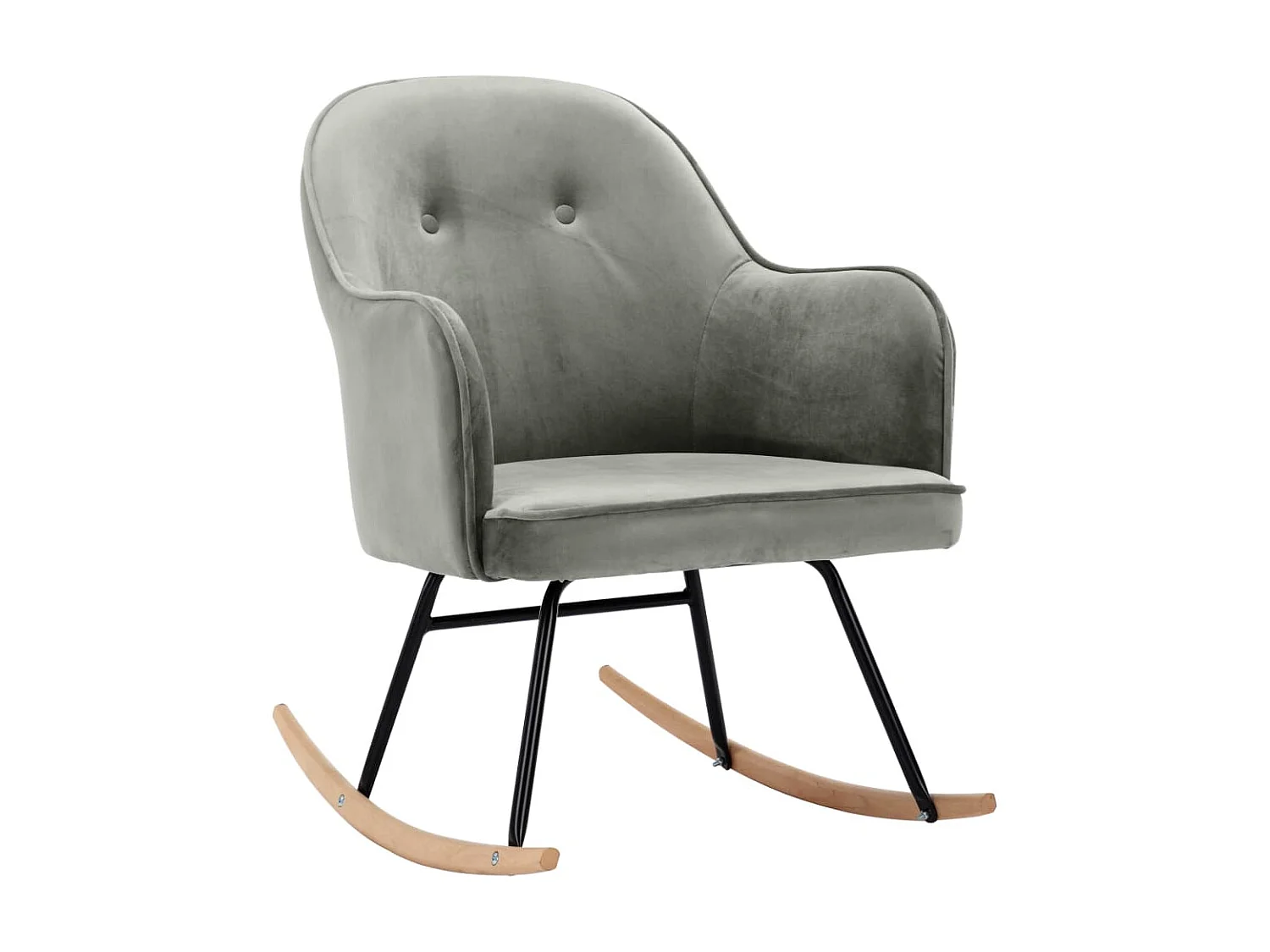 Fauteuil à bascule Gris Velours BE59647