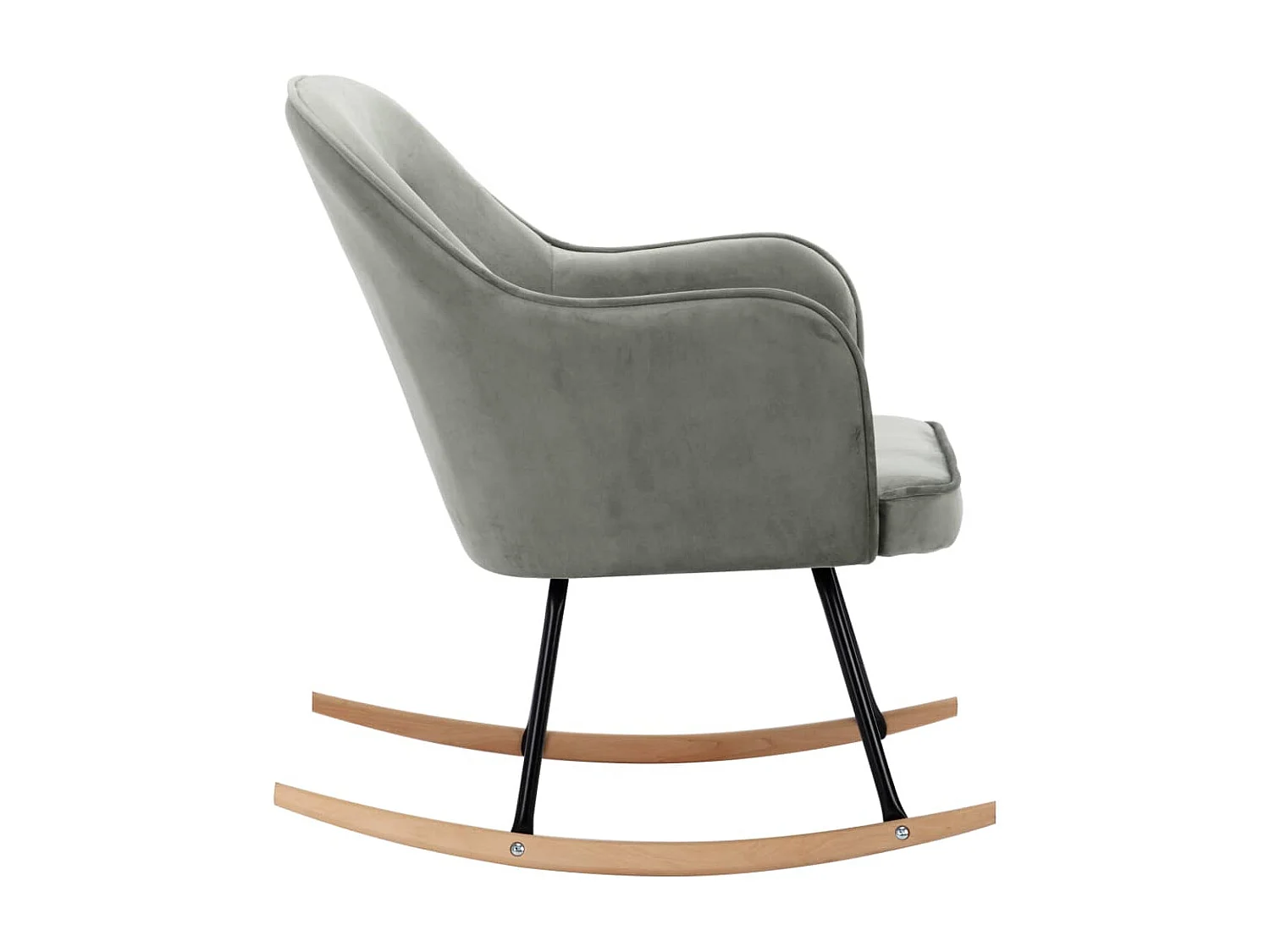 Fauteuil à bascule Gris Velours BE59647