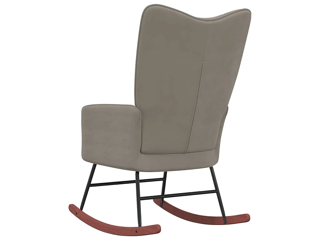 Silla mecedora de terciopelo gris claro ES62030