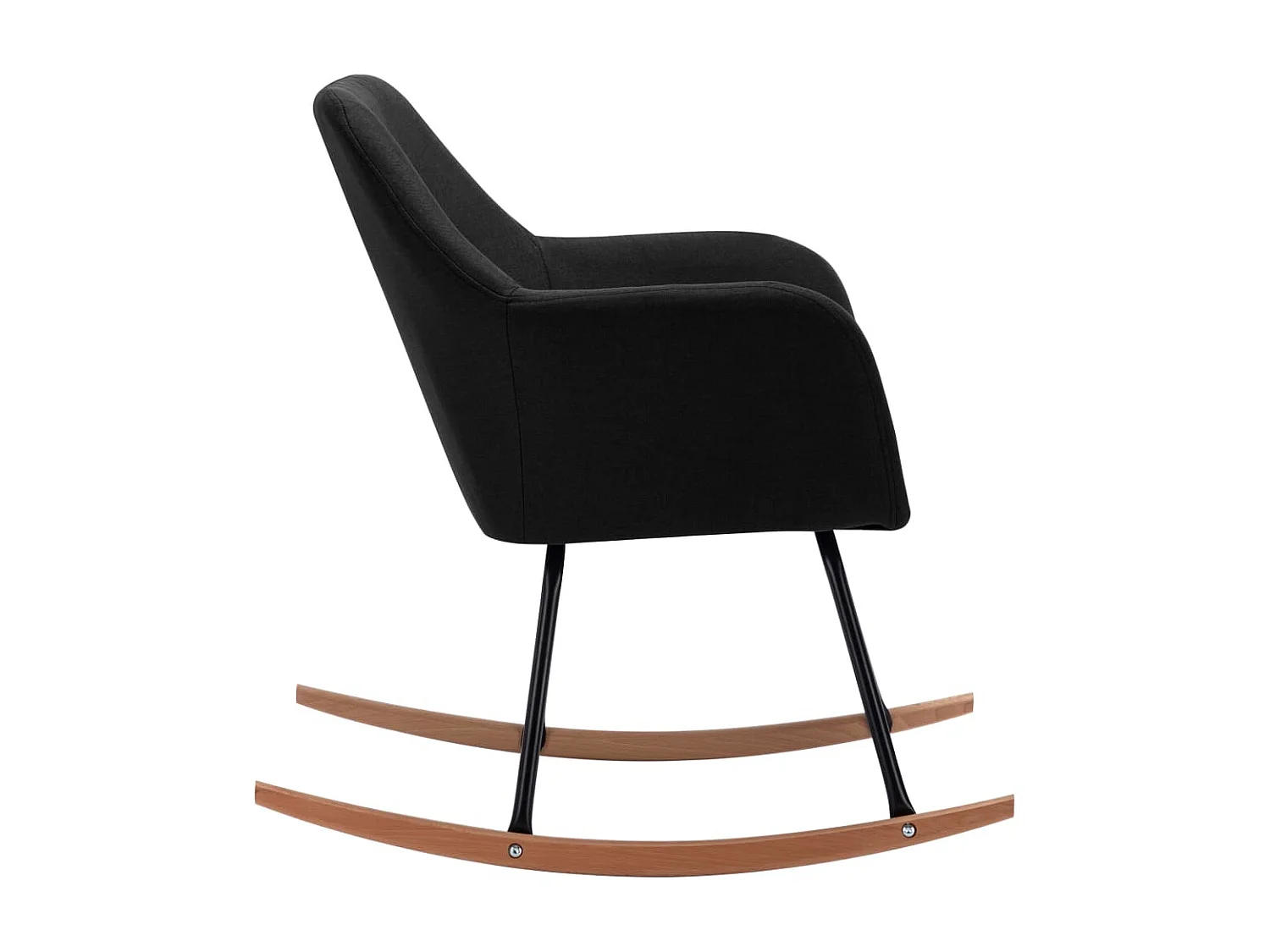 Fauteuil à bascule Noir Tissu BE61210