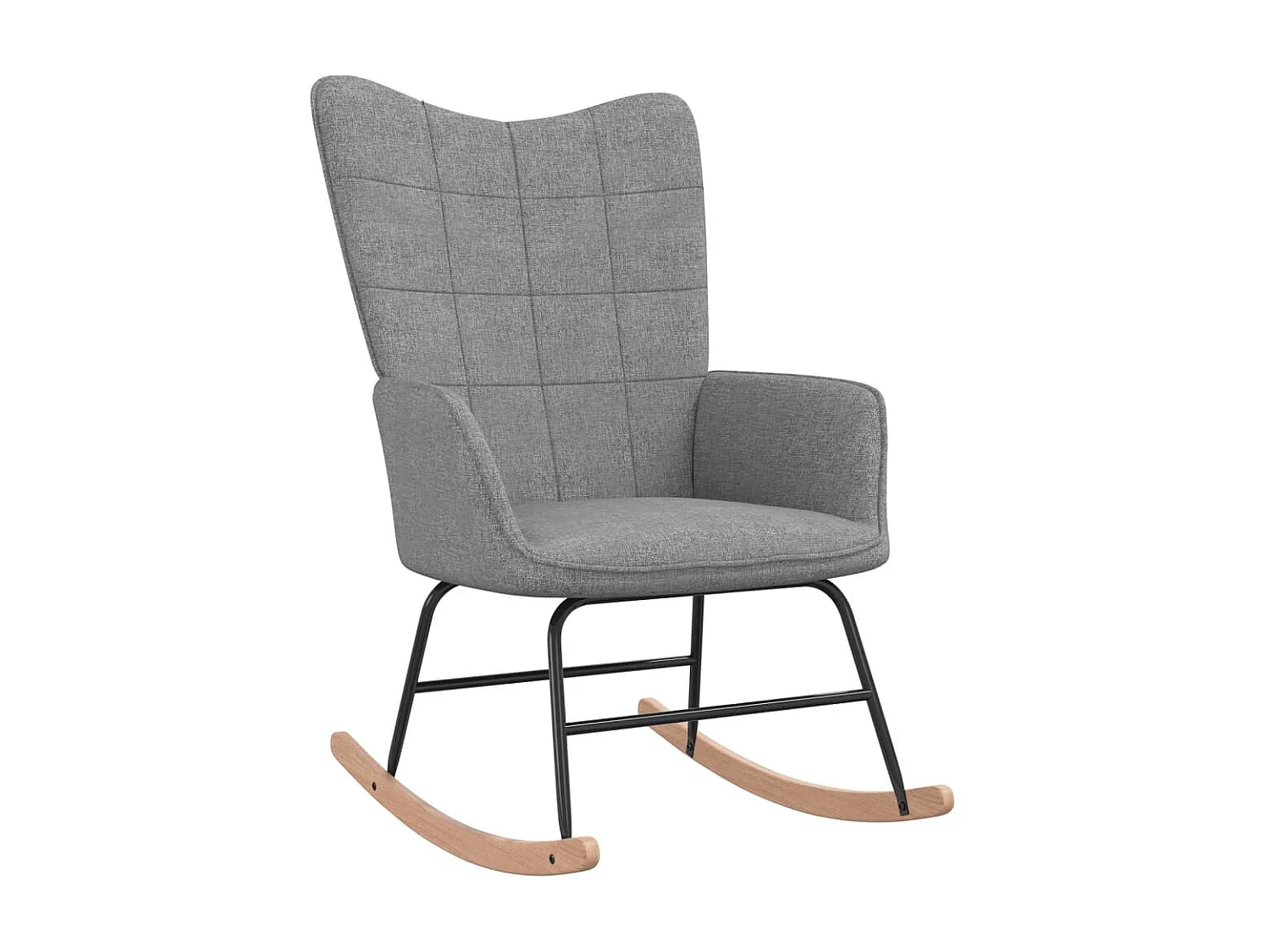 Fauteuil à bascule avec tabouret Gris clair Tissu BE88004