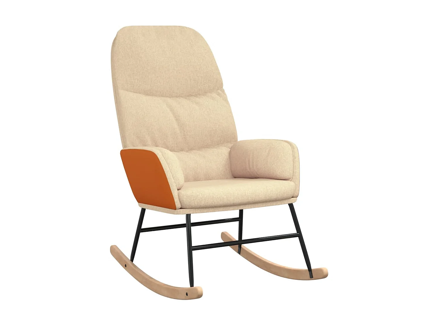 Fauteuil à bascule Blanc crème Tissu BE44921