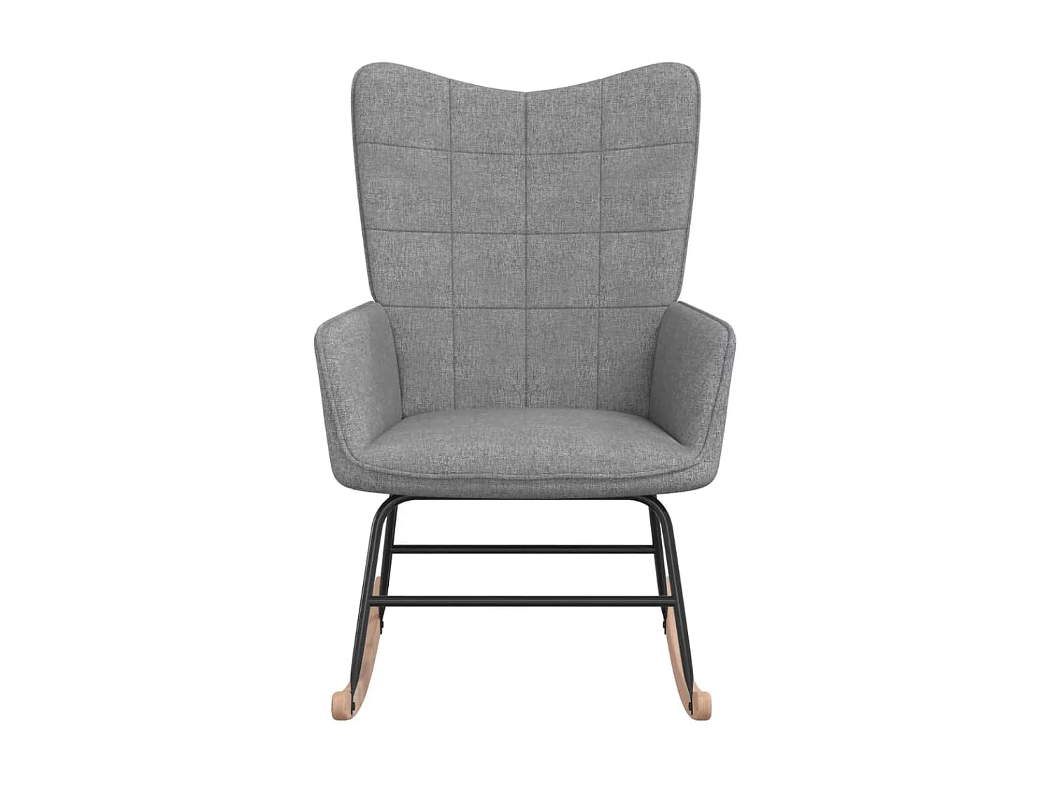 Silla mecedora de tela gris claro ES55396