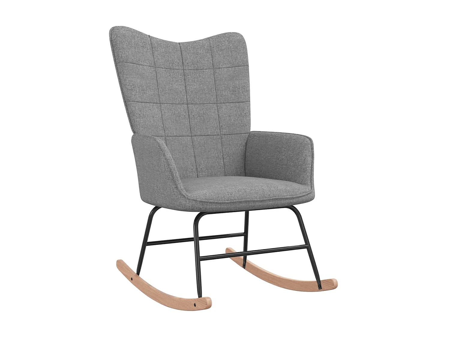 Silla mecedora de tela gris claro ES55396