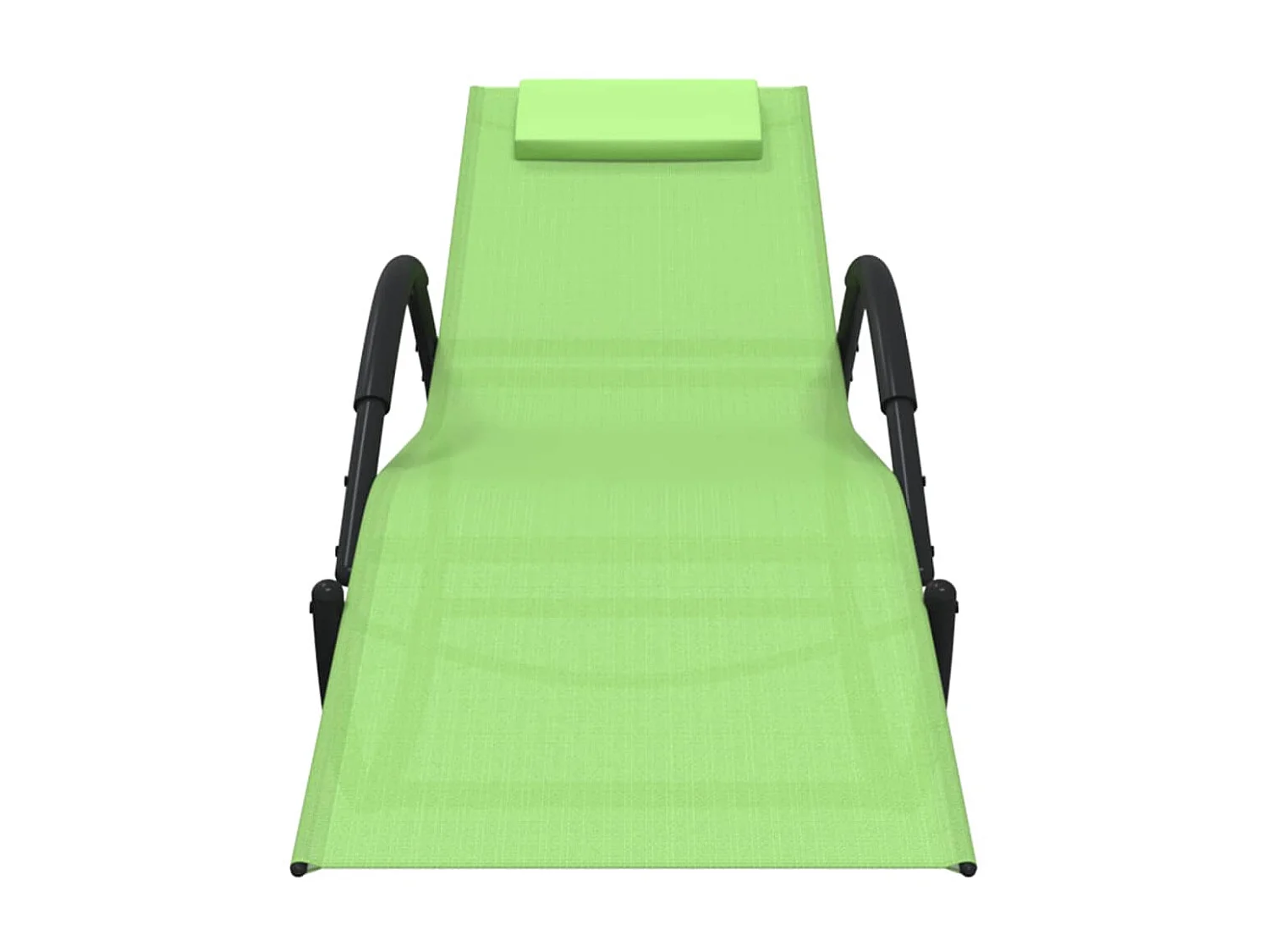 Lot de 2 Chaises longues à bascule Vert Acier et textilène BE90594