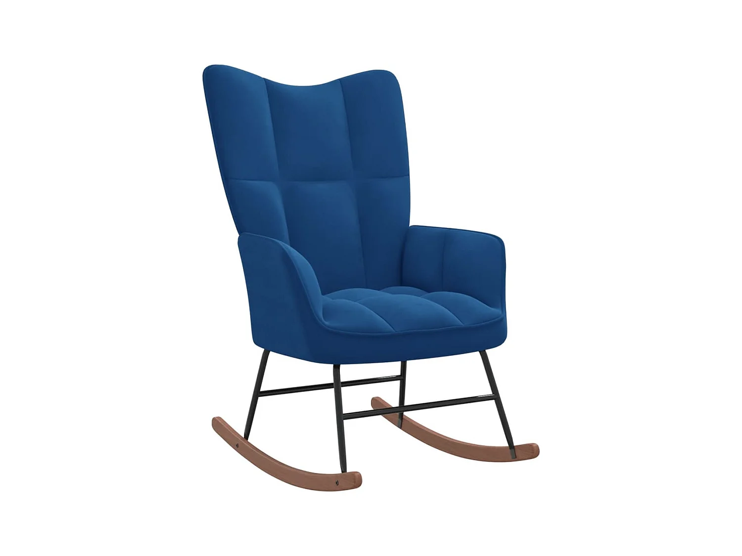 Fauteuil à bascule Bleu Velours BE22594