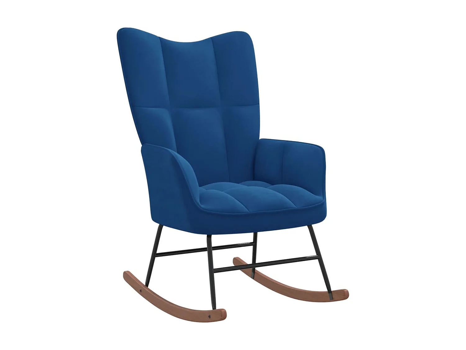 Silla mecedora de terciopelo azul ES44181