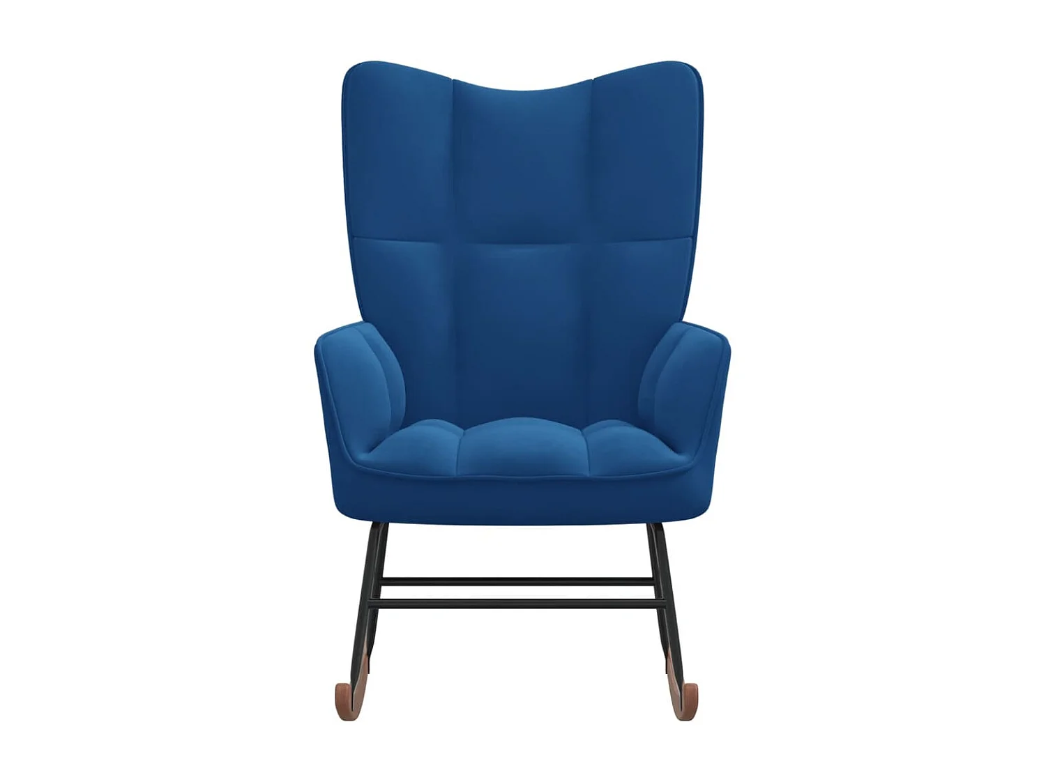 Silla mecedora de terciopelo azul ES44181