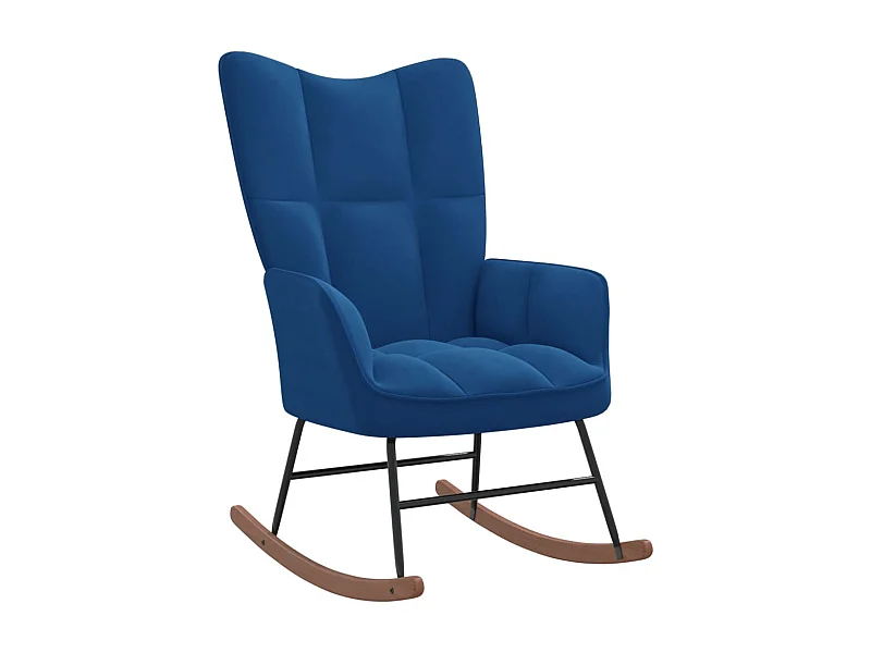 Schommelstoel fluweel blauw NL540038