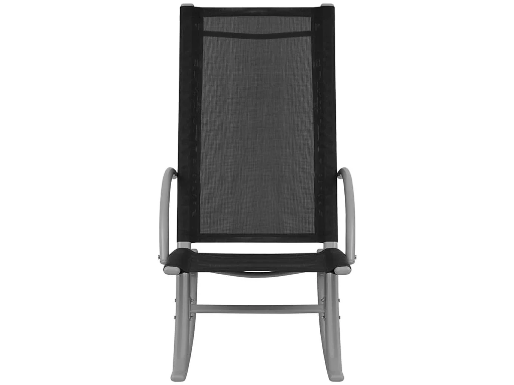 Lot de 2 Chaises à bascule de jardin Acier et textilène Noir BE23075