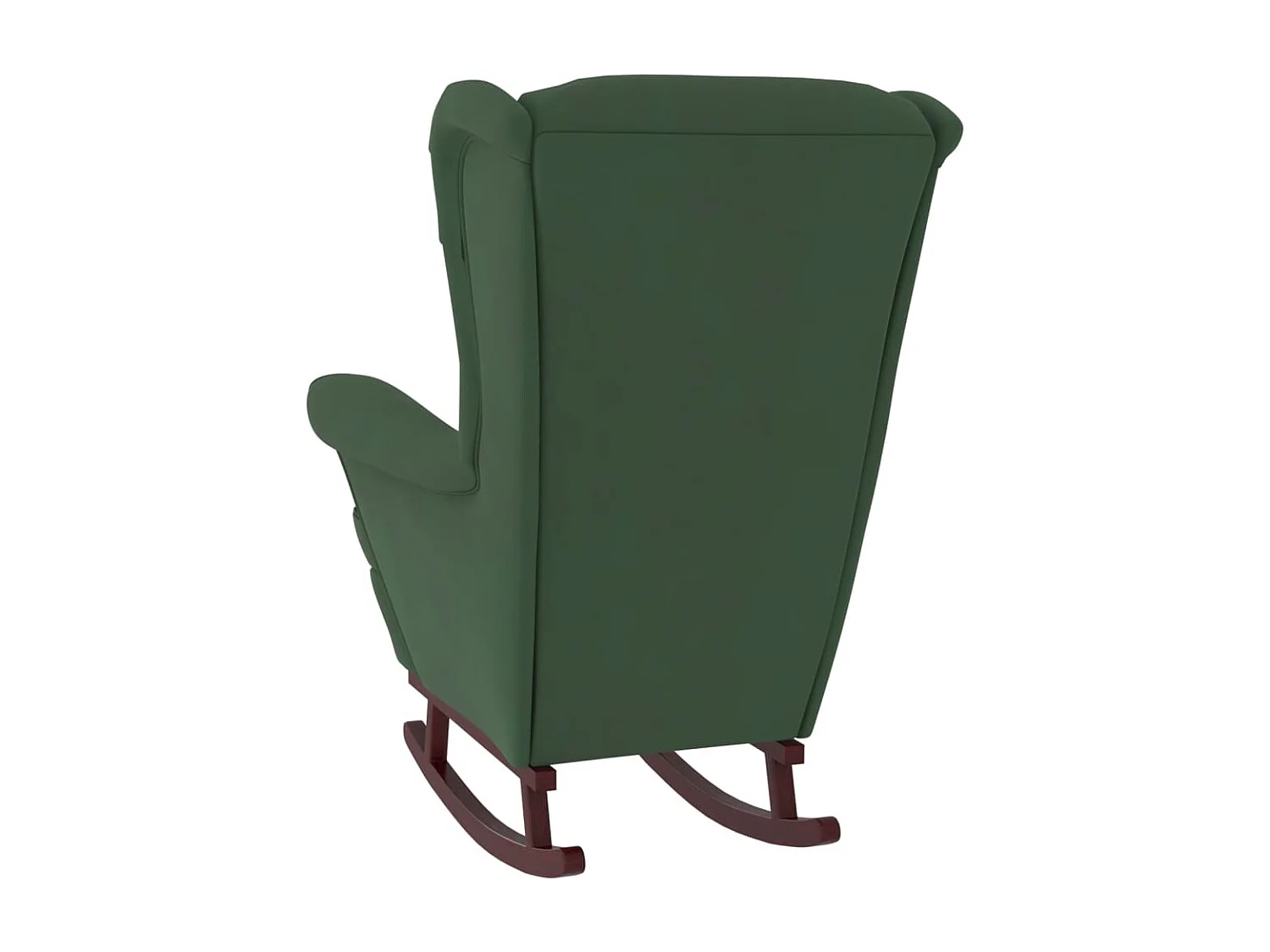 Fauteuil à bascule et pieds en bois d'hévéa Vert foncé Velours BE7361