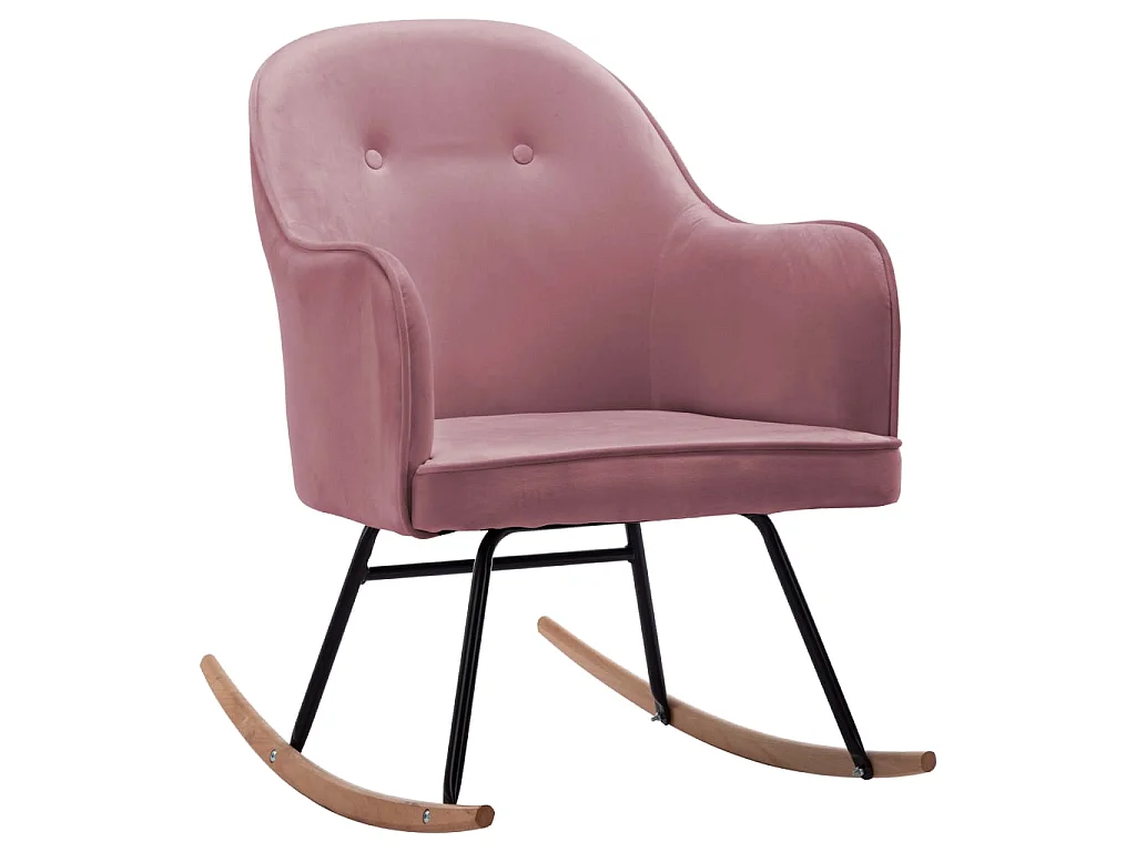 Schommelstoel fluweel roze NL322406