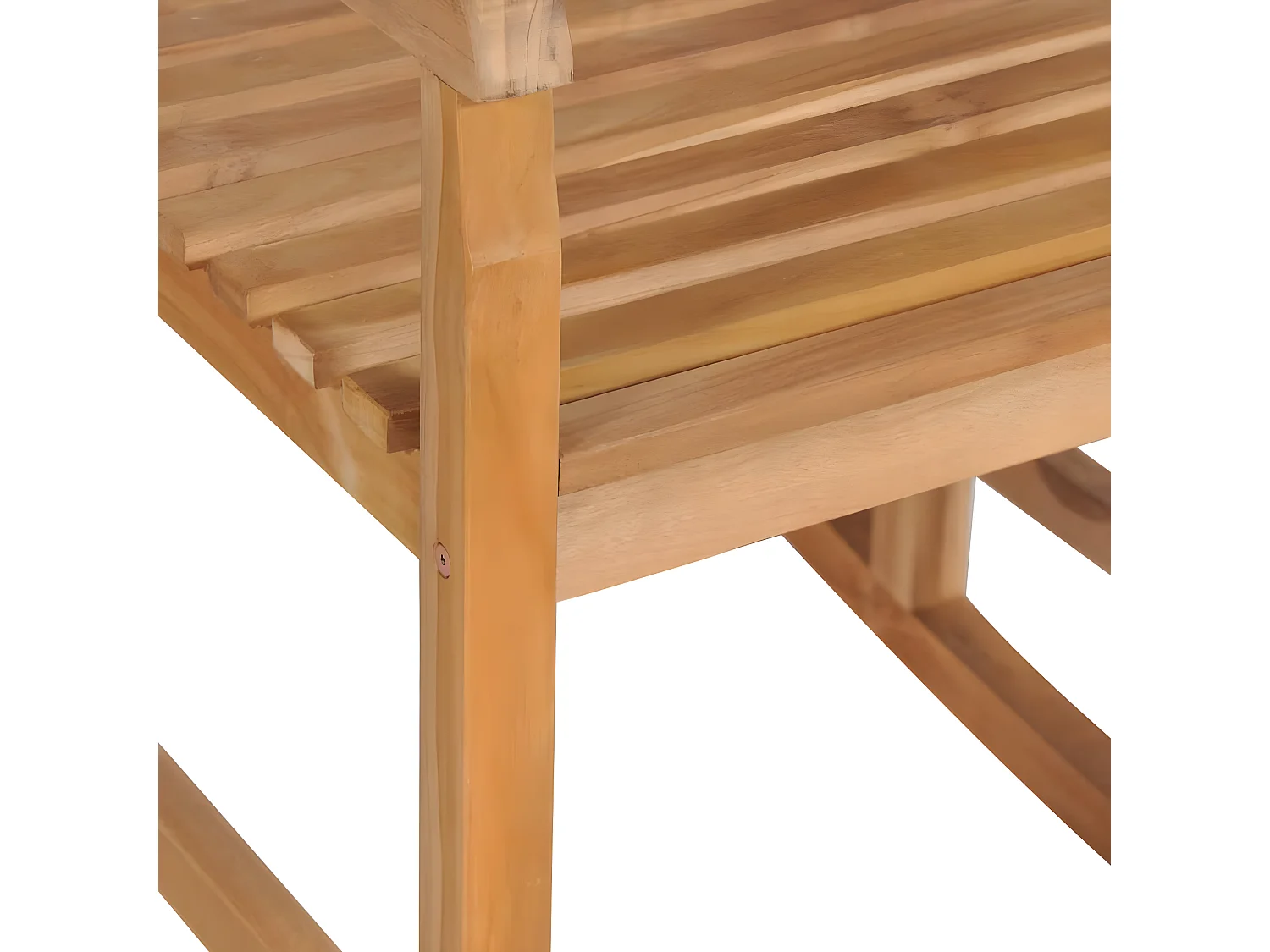 Fauteuil à bascule avec coussin vert Bois de teck solide BE57724