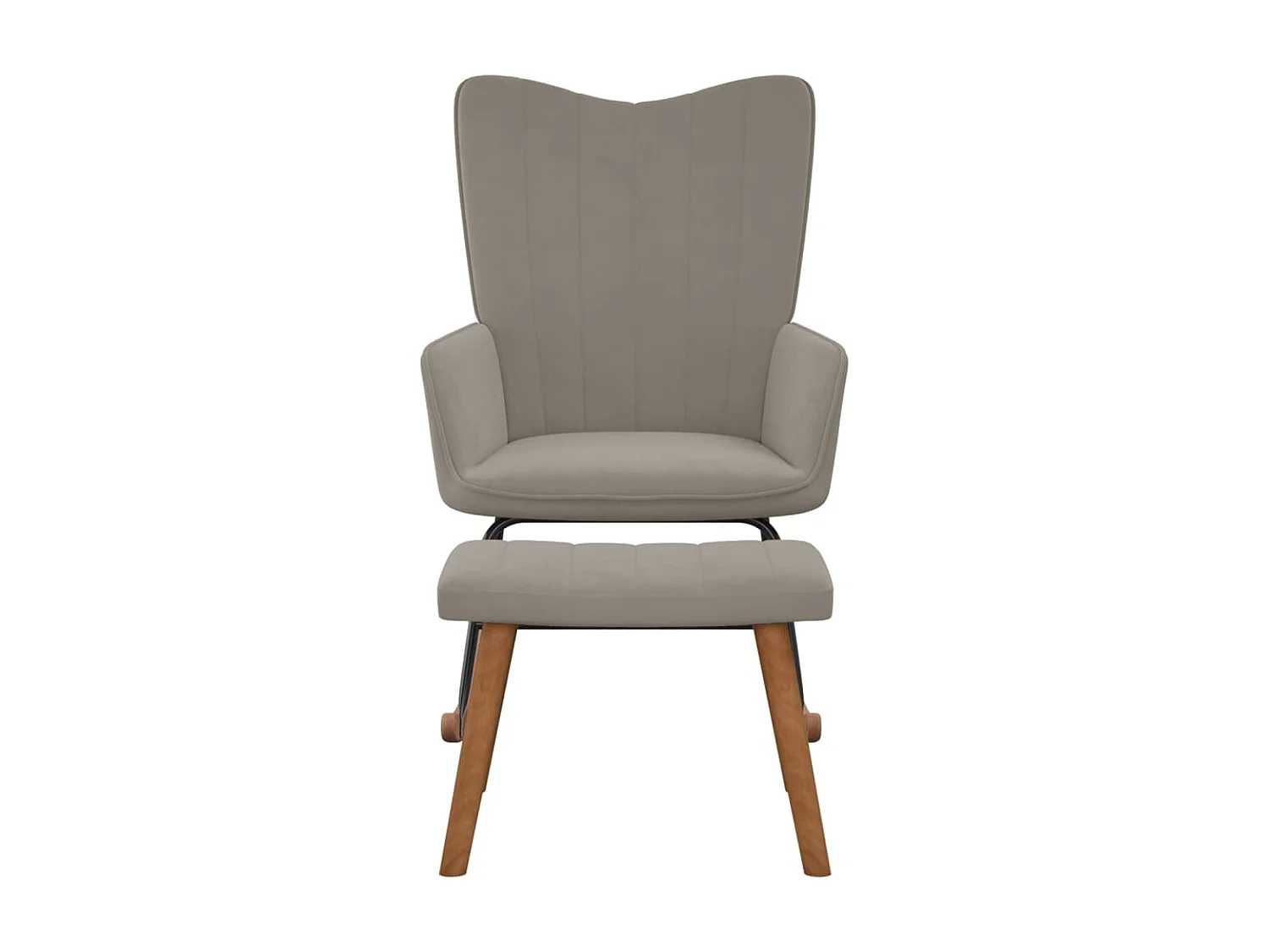 Fauteuil à bascule avec repose-pied gris clair Velours BE3871