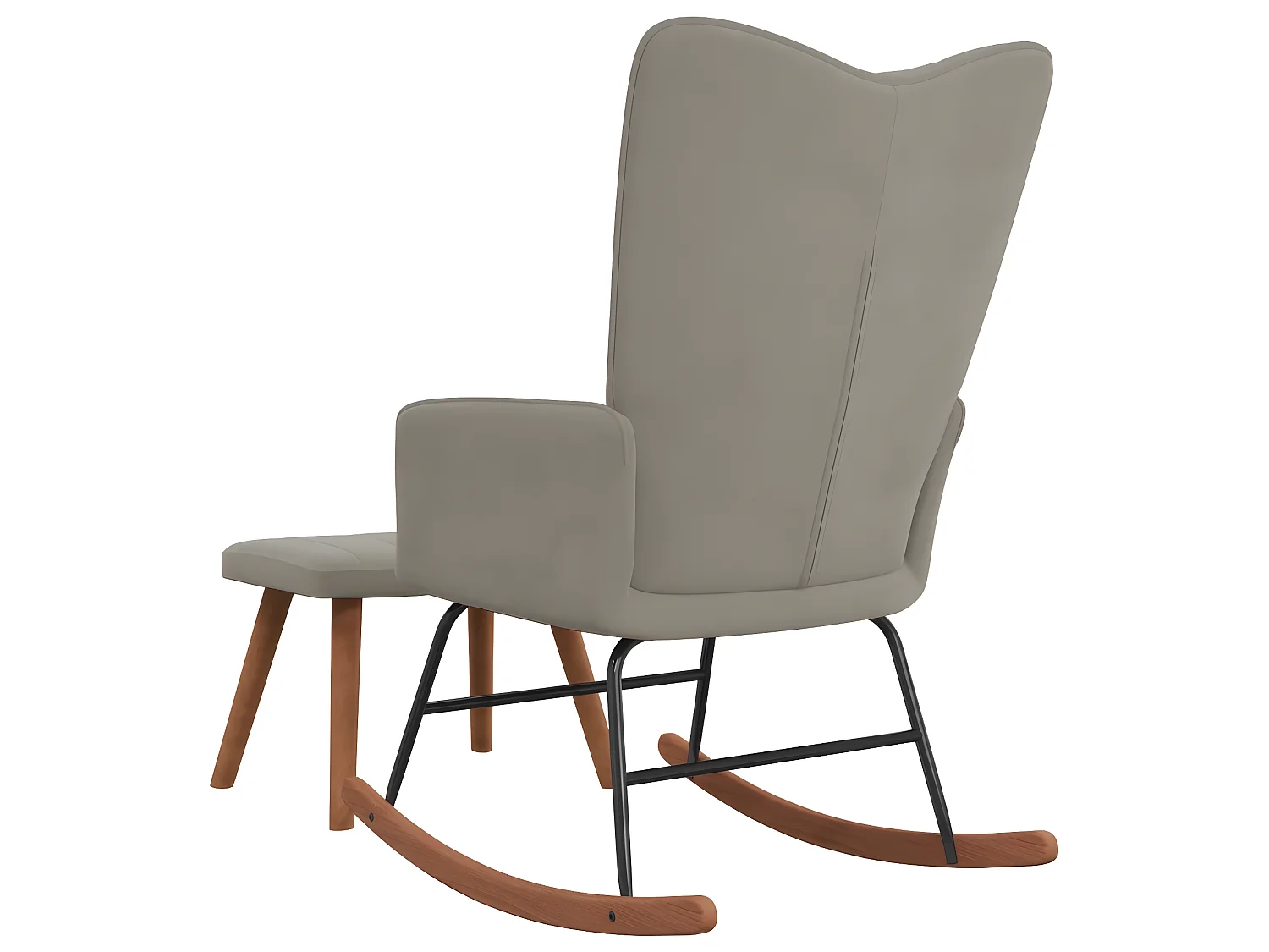 Fauteuil à bascule avec repose-pied gris clair Velours BE3871