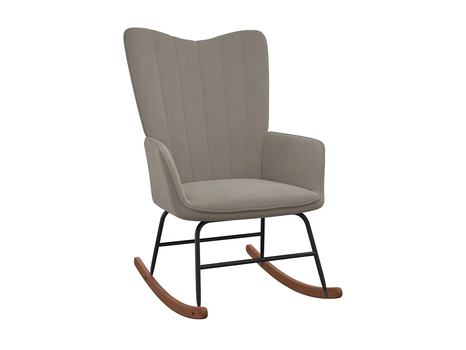 Fauteuil à bascule avec repose-pied gris clair Velours BE3871