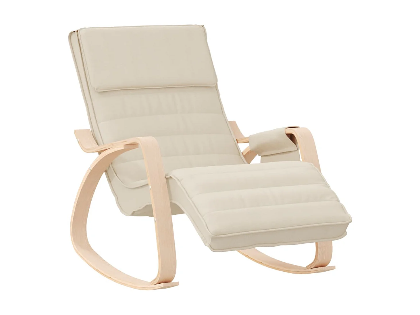 Fauteuil à bascule Crème Tissu BE64318