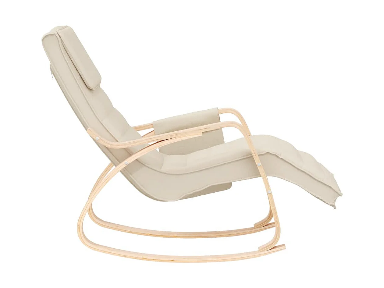 Fauteuil à bascule Crème Tissu BE64318