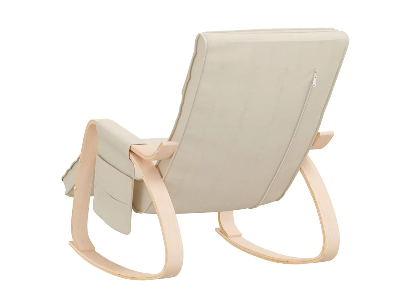 Silla mecedora de tela color crema ES45957
