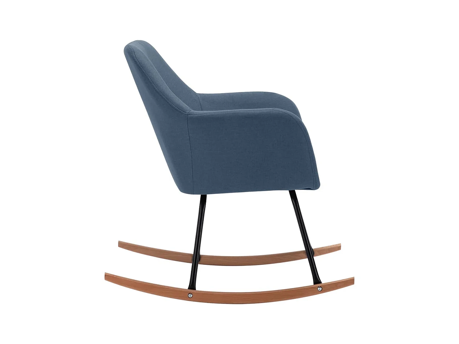 Silla mecedora de tela azul ES37202